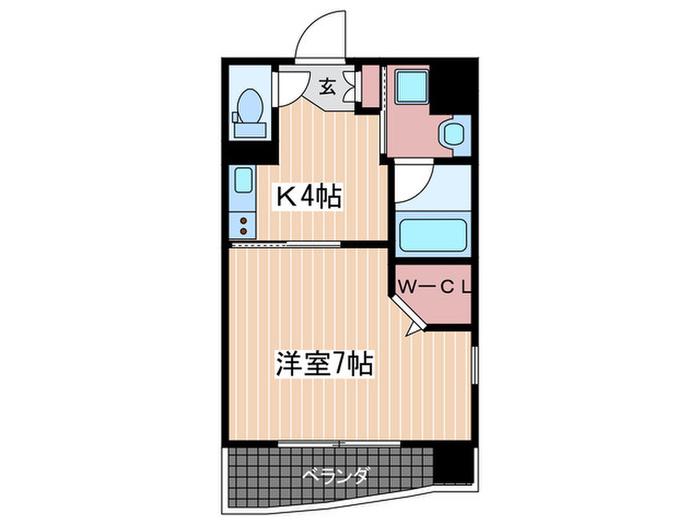 ルービンス十日市II(1K/10階)の間取り写真