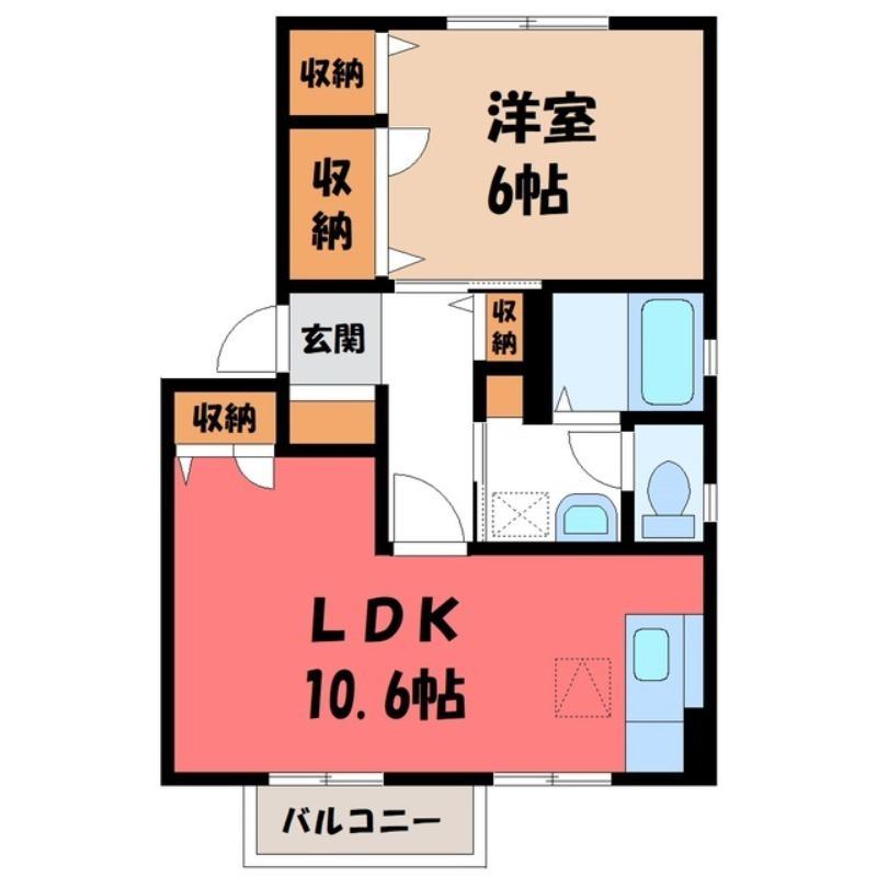 グランドソレーユ(1LDK/1階)の間取り写真