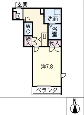 アズール黒川(1K/1階)の間取り写真