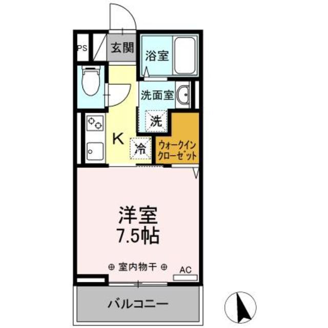 IK橋本(1K/2階)の間取り写真