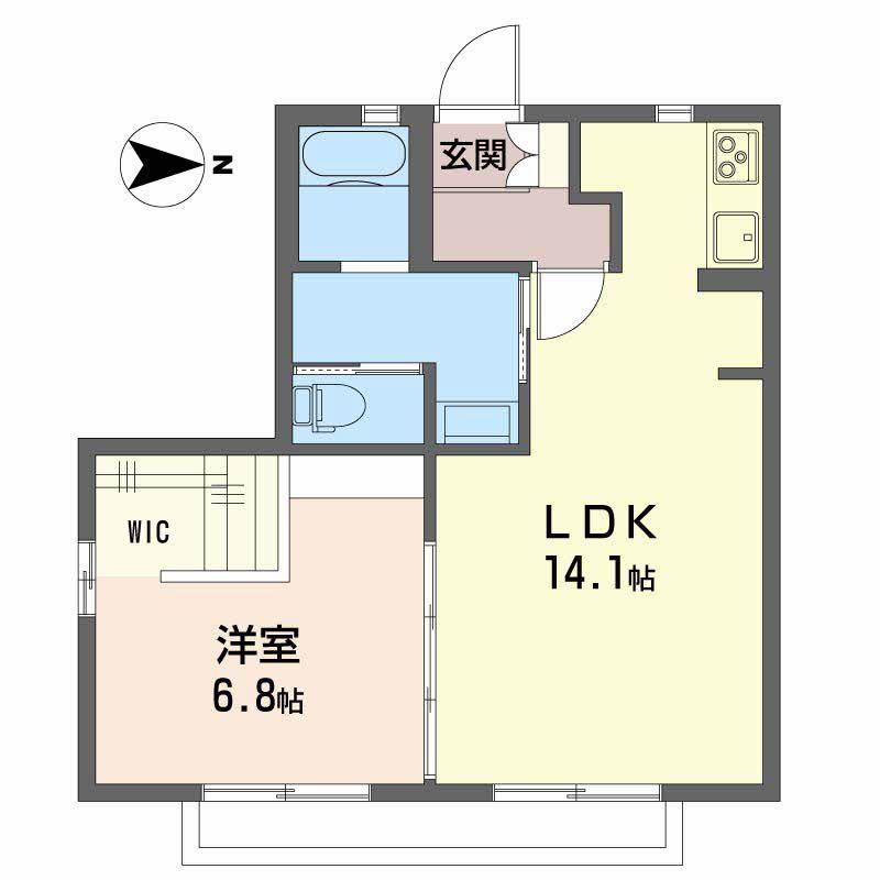 バリュージュ今泉(1LDK/1階)の間取り写真