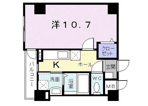 ジオカミーノ(1K/1階)の間取り写真