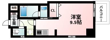 ファーストステージ江坂広芝町II(ワンルーム/6階)の間取り写真