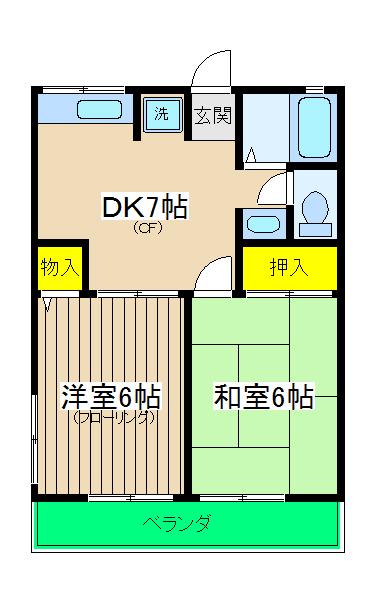 MONUMENT G(2DK/2階)の間取り写真