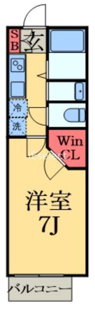 サンコートみどり台(1K/2階)の間取り写真