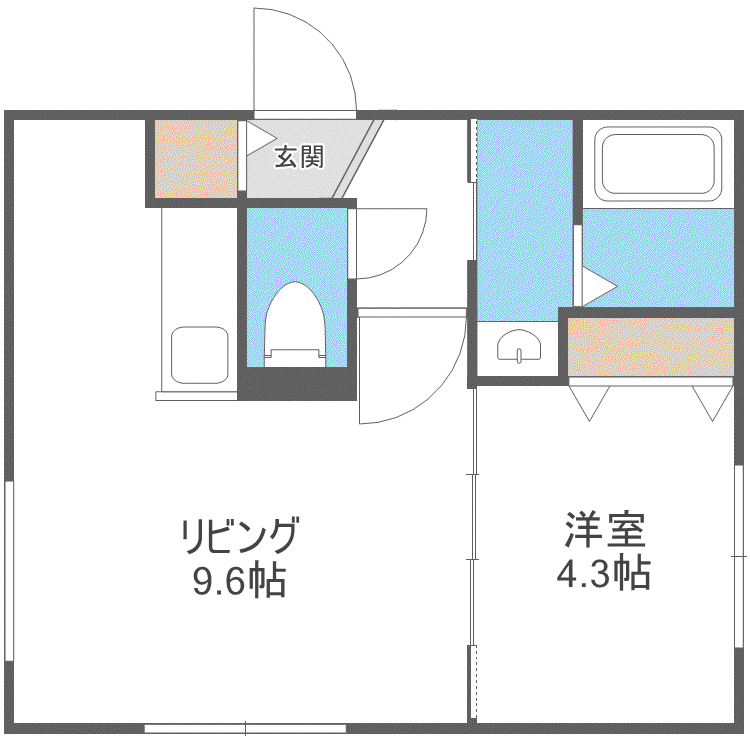 プレスタ東札幌5-2MS(1LDK/4階)の間取り写真