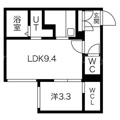 グレンウッド菊水(1LDK/4階)の間取り写真