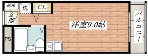 エクセレントライフ元町(ワンルーム/4階)の間取り写真