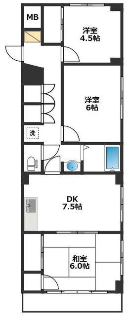 サンハイツ泉(3DK/2階)の間取り写真