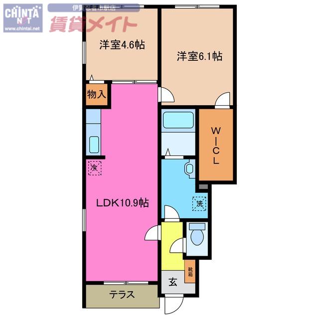エスポアールドミール(2LDK/1階)の間取り写真