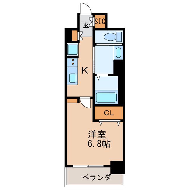 GRANVIA丸の内(1K/2階)の間取り写真