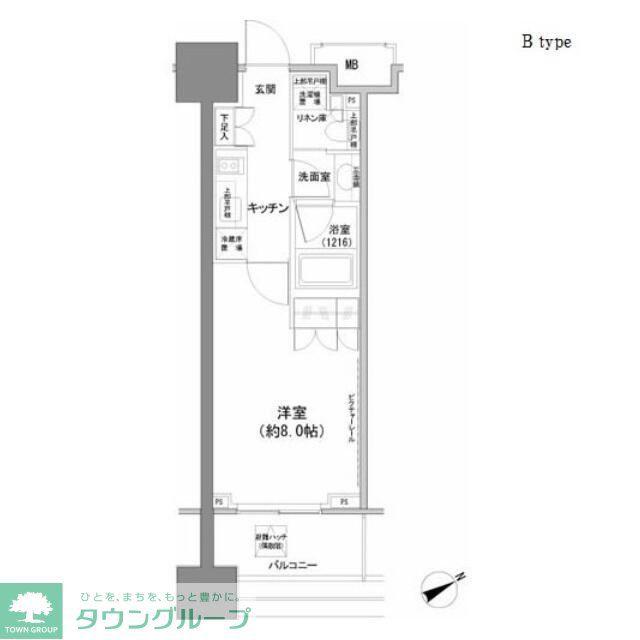 パークハビオ西新宿(1K/14階)の間取り写真