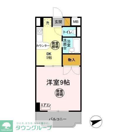 Y・Rレジデンス(1DK/7階)の間取り写真