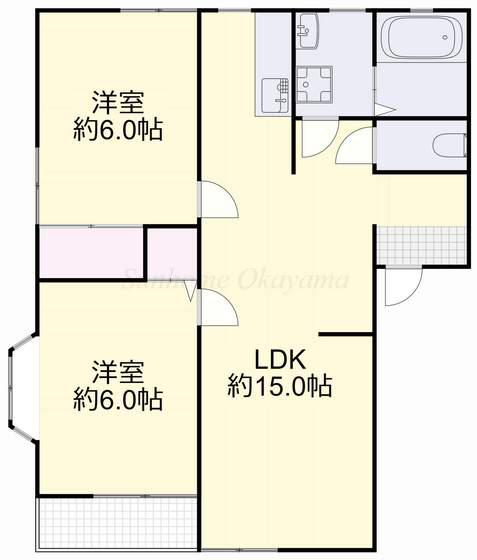 シティハウスクレミB(2LDK/2階)の間取り写真