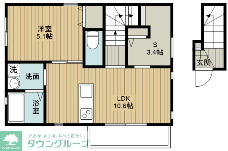 クレスト桜(1SLDK/2階)の間取り写真