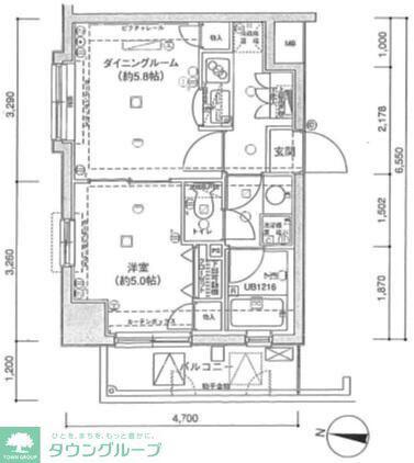 パレステュディオ笹塚(1DK/7階)の間取り写真