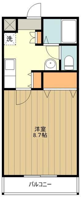 サンパティーク(1K/2階)の間取り写真
