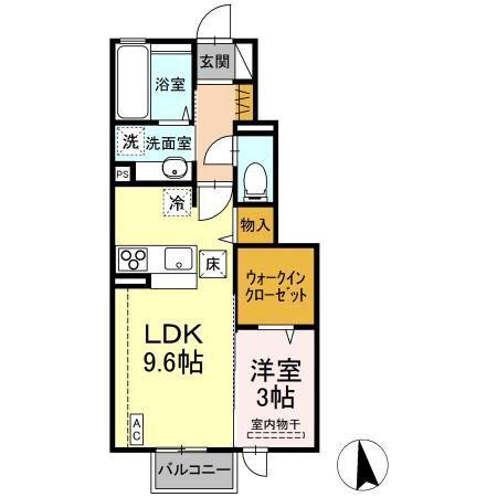 栞壱番館(1LDK/1階)の間取り写真