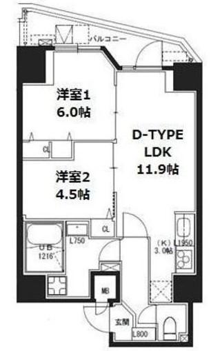 S-RESIDENCE蔵前 S-RESIDENCE蔵前(2LDK/13階)の間取り写真