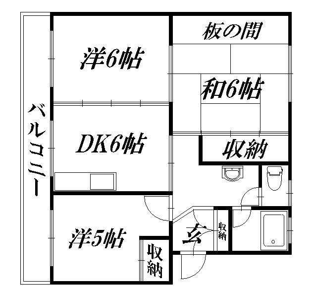 グリーンハイツ青葉台(3DK/3階)の間取り写真