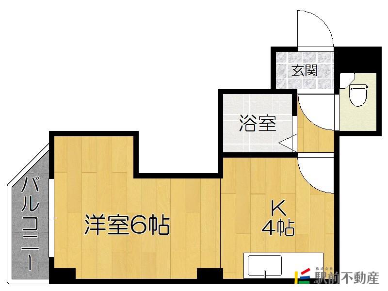 那の川ビル(1K/2階)の間取り写真