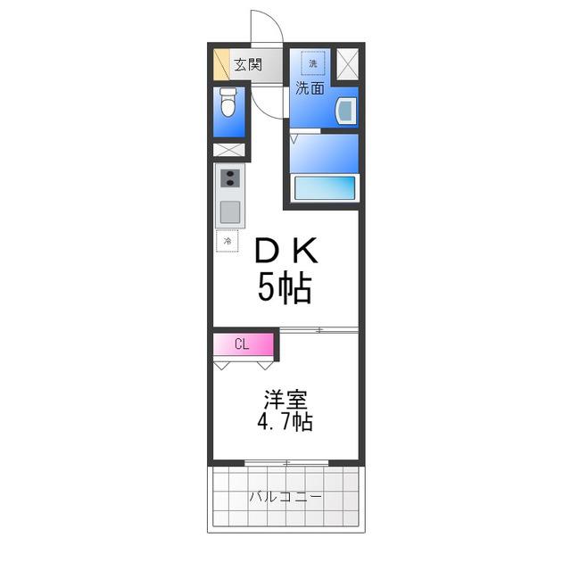 ARCA鳳(1DK/8階)の間取り写真
