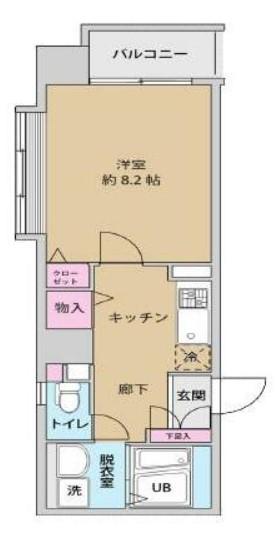 UURコート錦糸町(1K/12階)の間取り写真