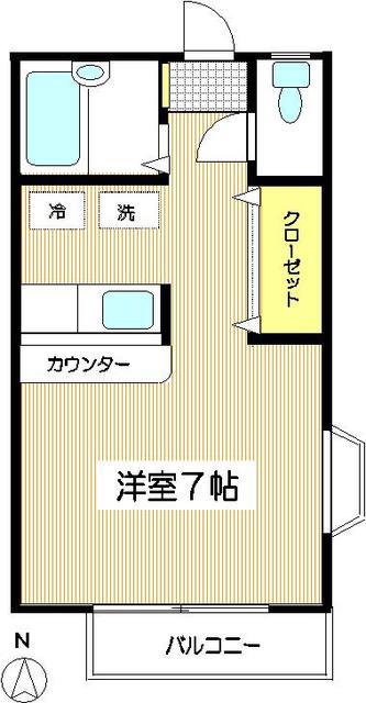 リビオンハイム(ワンルーム/1階)の間取り写真