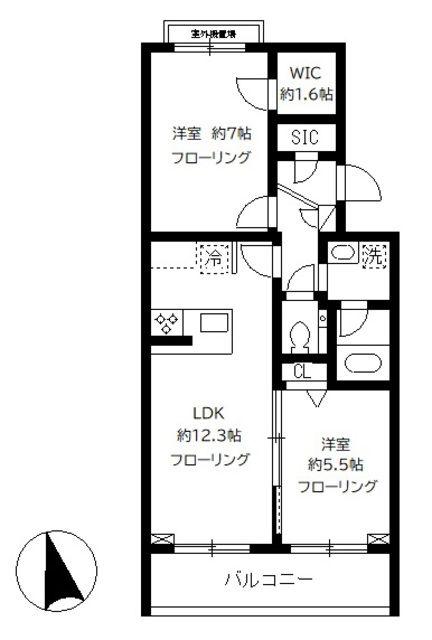 フォレストパーク田向(2LDK/3階)の間取り写真