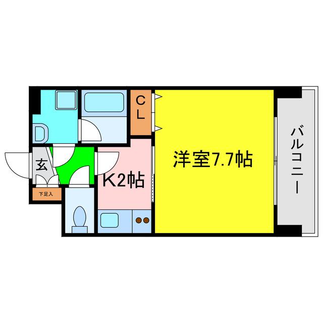 プレジオ・福島(1K/7階)の間取り写真