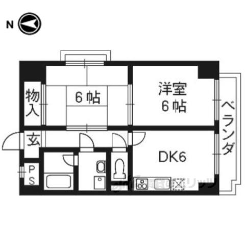 CORT UESHO(2DK/2階)の間取り写真