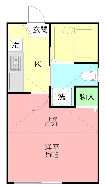 エバグリーン(1K/2階)の間取り写真