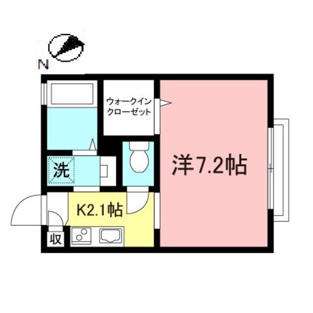 パステルガーデン(1K/1階)の間取り写真