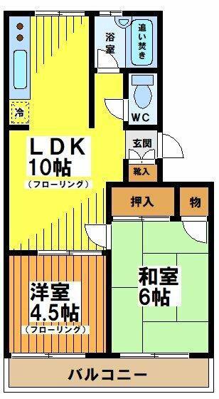 ブラウンハイツ(2LDK/1階)の間取り写真