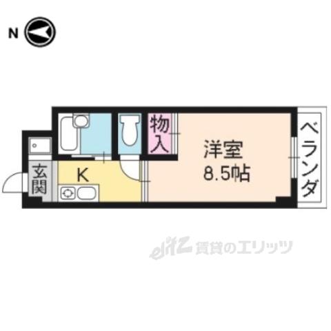 ピュアコート(1K/3階)の間取り写真