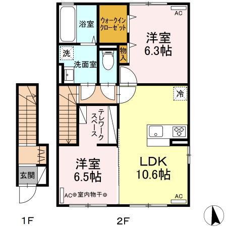 ルミエールすみれ(2LDK/2階)の間取り写真