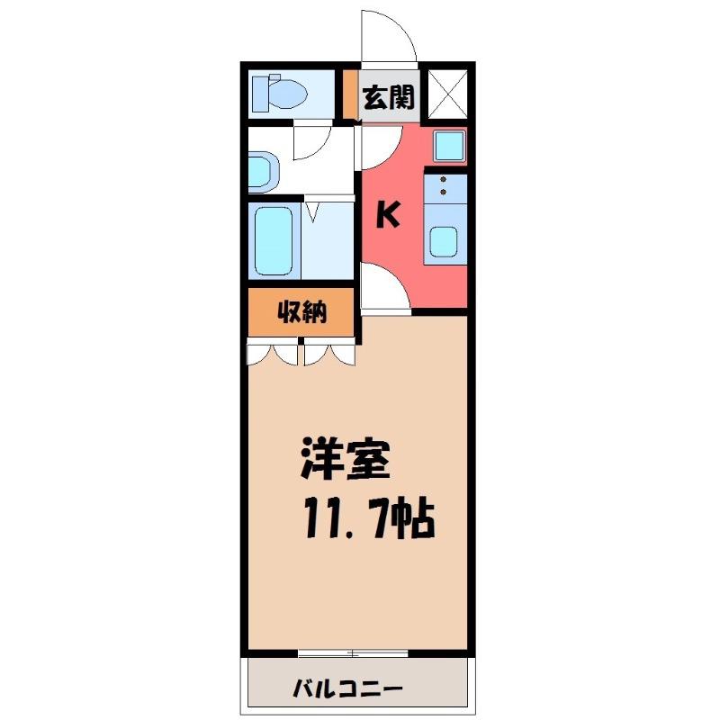 ファイブ テン(1K/2階)の間取り写真