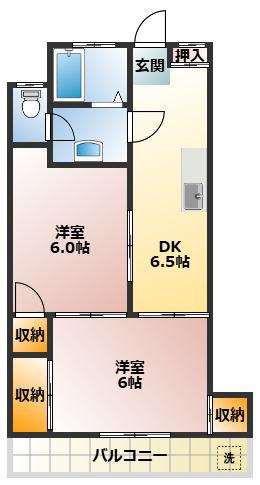 佐々木マンション(2DK/2階)の間取り写真