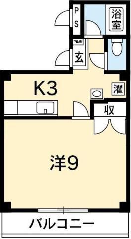 プレジデント中徳島(1K/4階)の間取り写真