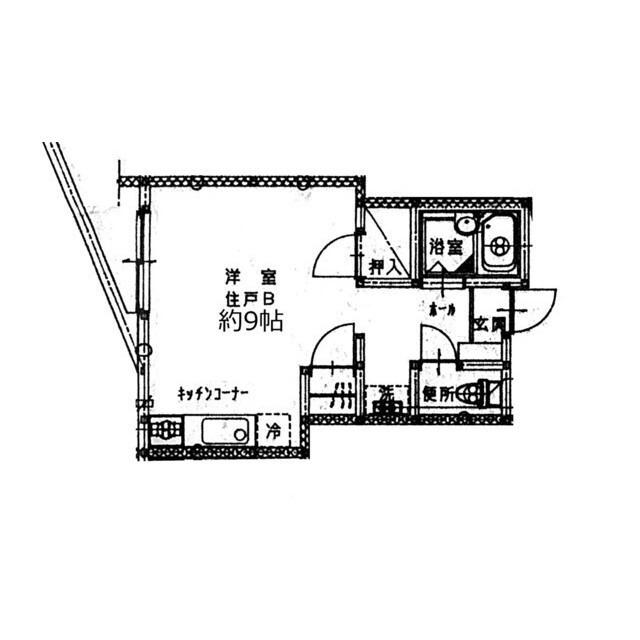 レジデンスヒロミ(ワンルーム/2階)の間取り写真