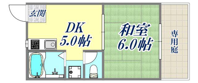 マサゴハイツ6(1DK/1階)の間取り写真