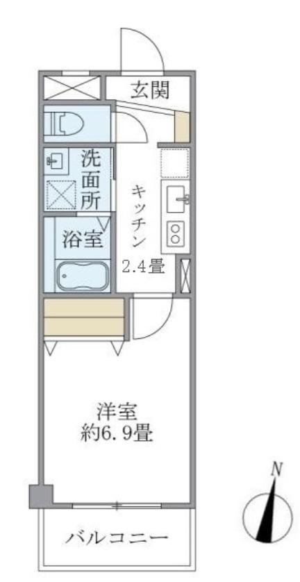 フジ・プライムコート(1K/1階)の間取り写真