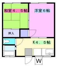 天城ハイツ(2K/2階)の間取り写真