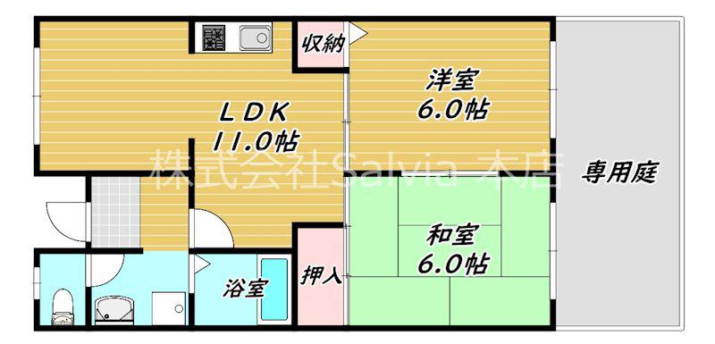 サンモール深井(2LDK/1階)の間取り写真
