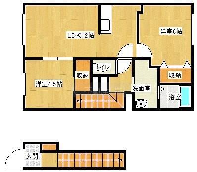 セジュール拓勇西町B(2LDK/2階)の間取り写真