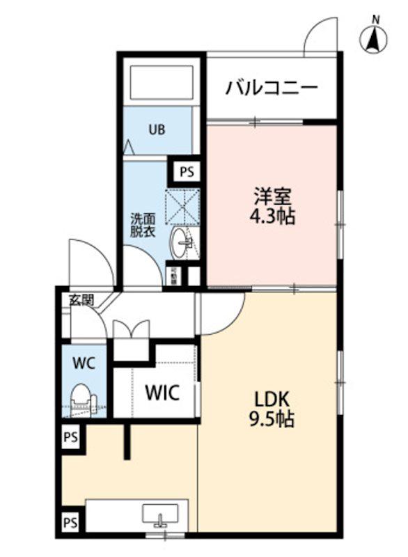 CB小郡リネア(1LDK/2階)の間取り写真