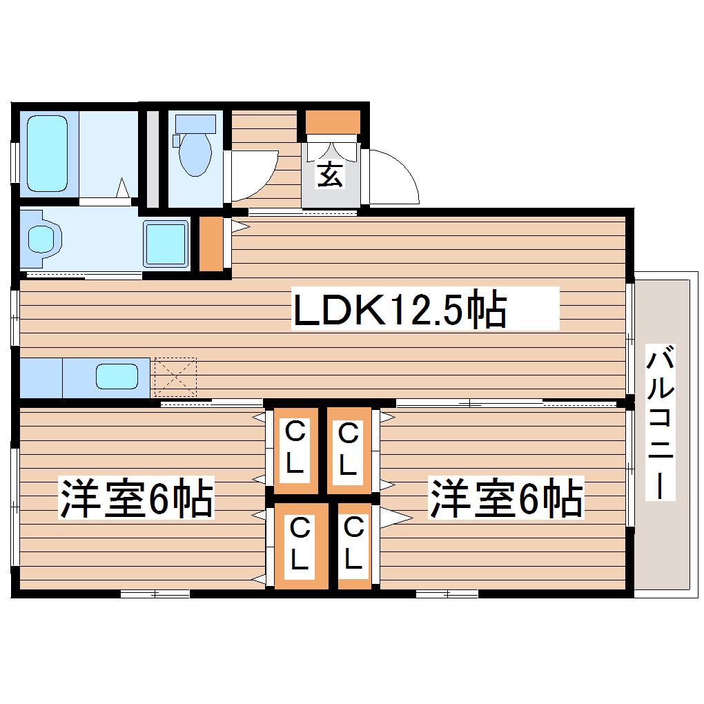 セレッソコート(2LDK/2階)の間取り写真
