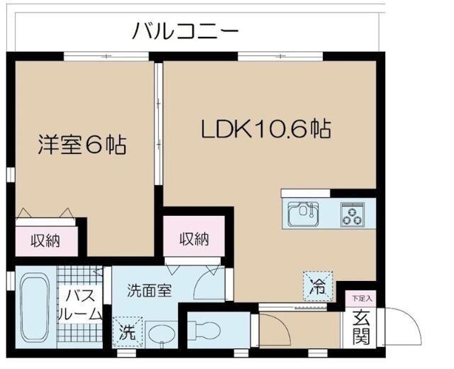 NSゲート勝どき(1LDK/3階)の間取り写真