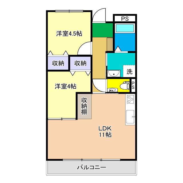 高見マンション(2LDK/2階)の間取り写真