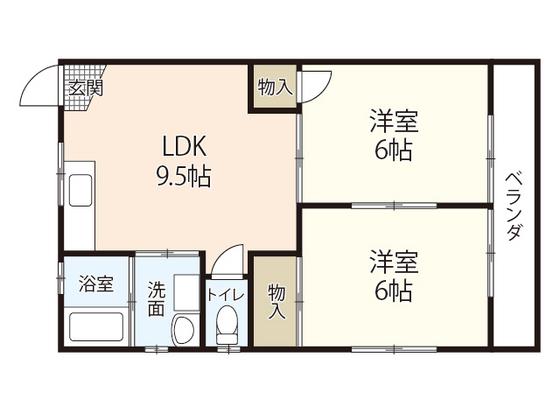 泉コーポ(2LDK/1階)の間取り写真